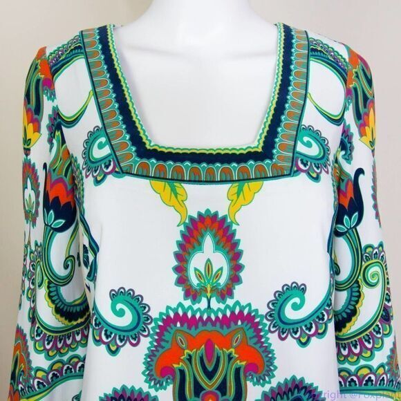 Laundry‎ by Shelli Segal green white floral print dress, women size 4 - Picture 4 of 16